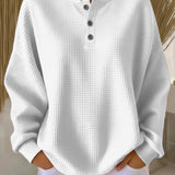 Giulia | Suéter Henley de Punto Waffle Confortable