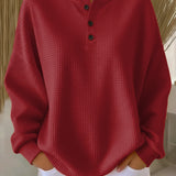 Giulia | Suéter Henley de Punto Waffle Confortable