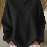 Giulia | Suéter Henley de Punto Waffle Confortable