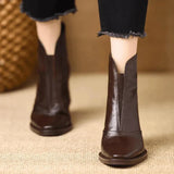 Isabelle | Botines de cuero cómodos con puntera y altura de tobillo