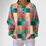 Agnes - Suéter con colorido diseño de patchwork