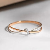 Anillo Trenzado en Oro Rosa y Plata