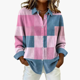 Paula – Cárdigan de punto a cuadros en tonos suaves