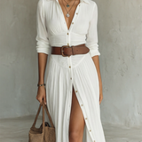 Vestido Maxi de Lino Blanco