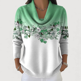 Alora Azul | Suéter floral con cuello suave