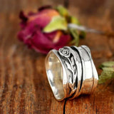 Anillo Retro de Flor de Plata