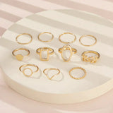 Set de 11 anillos retro de plata
