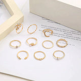 Conjunto de 10 Anillos Auxiliares Recubiertos de Plata y Oro