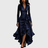 Valentina – Vestido elegante de satén con drapeado