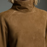 Livia ❘ Vestido mini oversize de ante con cuello alto