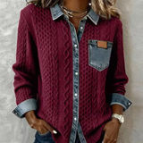 Fátima – Top de Punto con Detalles de Denim
