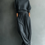 Conjunto de Punto de Pantalones Amplios