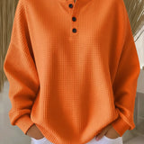 Giulia | Suéter Henley de Punto Waffle Confortable