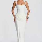 Leonor - Vestido maxi de escote cuadrado