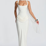 Leonor - Vestido maxi de escote cuadrado