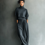 Conjunto de Punto de Pantalones Amplios