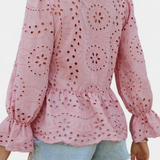 Kayden Top Bohemio de Encaje con Corte Fluido