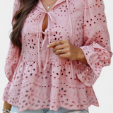 Kayden Top Bohemio de Encaje con Corte Fluido