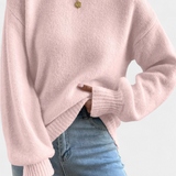 Rosa | Suéter con Cuello Redondo y Mangas Abullonadas