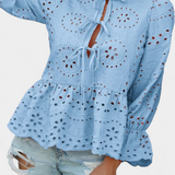 Kayden Top Bohemio de Encaje con Corte Fluido