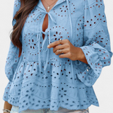 Kayden Top Bohemio de Encaje con Corte Fluido