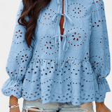 Kayden Top Bohemio de Encaje con Corte Fluido