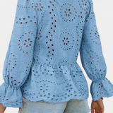 Kayden Top Bohemio de Encaje con Corte Fluido